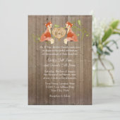 Woodland Animal Creatures, Fox n Vines Weddings Kaart (Staand voorkant)