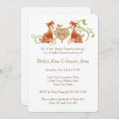 Woodland Animal Creatures, Fox n Vines Weddings Kaart (Voorkant / Achterkant)
