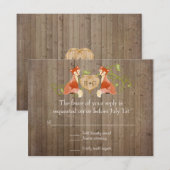 Woodland Animal Creatures, Fox n Vines Weddings RSVP Kaartje (Voorkant / Achterkant)