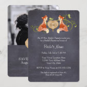 Woodland Animal Creatures, Fox n Vines Weddings Save The Date (Voorkant / Achterkant)