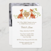 Woodland Animal Creatures, Fox n Vines Weddings Save The Date (Voorkant / Achterkant)