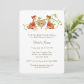 Woodland Animal Creatures, Fox n Vines Weddings Save The Date (Staand voorkant)
