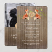 Woodland Animal Creatures, Fox n Vines Weddings Save The Date (Voorkant / Achterkant)