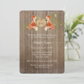 Woodland Animal Creatures, Fox n Vines Weddings Save The Date (Staand voorkant)