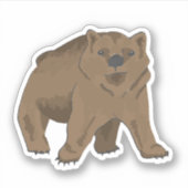 Woodland Animal Cute Grizzly Baby Beer Sticker (Voorkant)