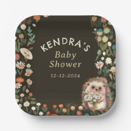 Woodland Animal Daisy Flower Baby shower Papieren Bordje