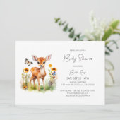 Woodland Animal Deer Baby shower Kaart (Staand voorkant)