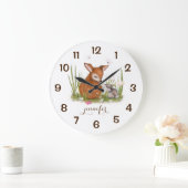 Woodland Animal Deer Bunny Butterfly Wall klok (Huis)