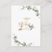Woodland Animal Deer Greenery Wreath Diaper Raffle Informatiekaartje (Achterkant)