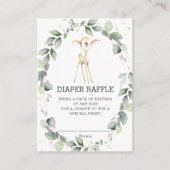Woodland Animal Deer Greenery Wreath Diaper Raffle Informatiekaartje (Voorkant)