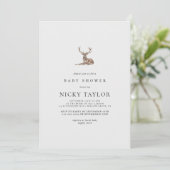 Woodland Animal Deer Minimalist Baby shower Kaart (Staand voorkant)