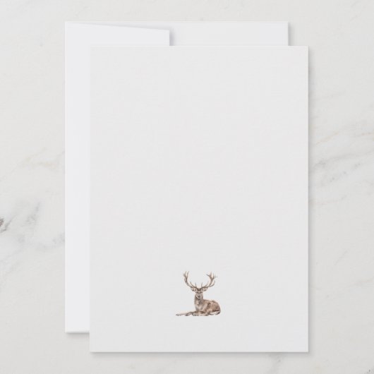 Woodland Animal Deer Minimalist Baby shower Kaart (Achterkant)