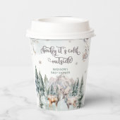 Woodland Animal Deer Winter Baby shower Papieren b Papieren Bekers (Achterkant)