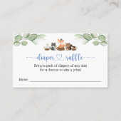 Woodland Animal Diaper Raffle Kaart Insert Visitekaartje (Voorkant)