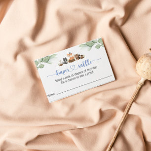 Woodland Animal Diaper Raffle Kaart Insert Visitekaartje