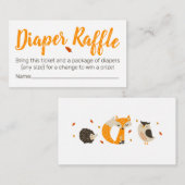 Woodland Animal Diaper Raffle Tickets Informatiekaartje (Voorkant / Achterkant)