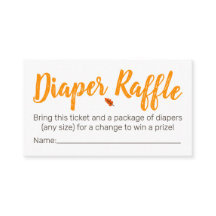 Woodland Animal Diaper Raffle Tickets