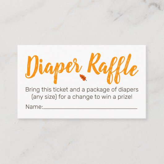 Woodland Animal Diaper Raffle Tickets Informatiekaartje (Voorkant)