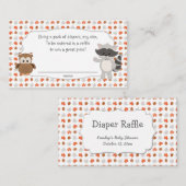 Woodland Animal Diaper Raffle Tickets Informatiekaartje (Voorkant / Achterkant)