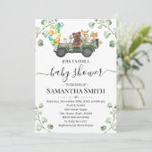 Woodland Animal Drive door Baby shower Kaart (Staand voorkant)