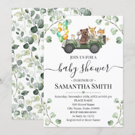 Woodland Animal Drive door Baby shower Kaart