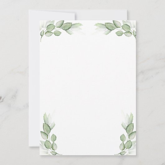 Woodland Animal Eucalyptus Pink Baby shower Kaart (Achterkant)