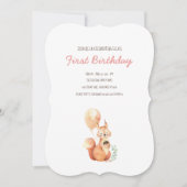 Woodland Animal First Birthday/Shower Invitation Kaart (Voorkant)