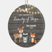 Woodland Animal First Kerstmis als familie van 3 Keramisch Ornament (Links)