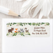Woodland Animal Floral Adres Etiket (Insitu)