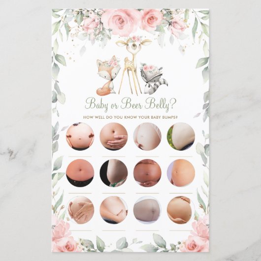 Woodland Animal Floral Baby of Beer Belly Game (Voorkant)