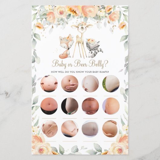 Woodland Animal Floral Baby of Beer Belly Game (Voorkant)