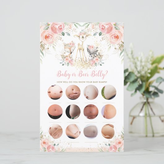 Woodland Animal Floral Baby of Beer Belly Game (Staand voorkant)