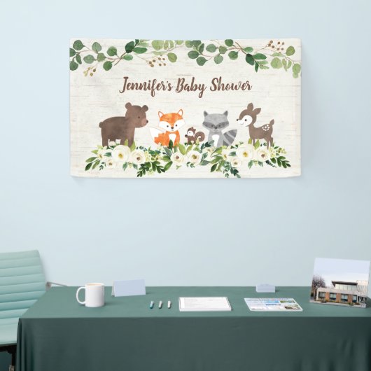 Woodland Animal Floral Baby shower Spandoek (Beurs)