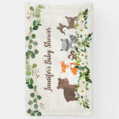 Woodland Animal Floral Baby shower Spandoek (Verticaal)