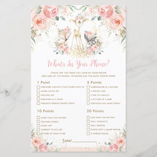 Woodland Animal Floral wat zit er in je telefoonsp (Voorkant)