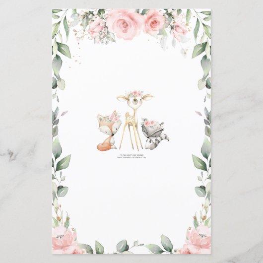 Woodland Animal Floral wat zit er in je telefoonsp (Achterkant)