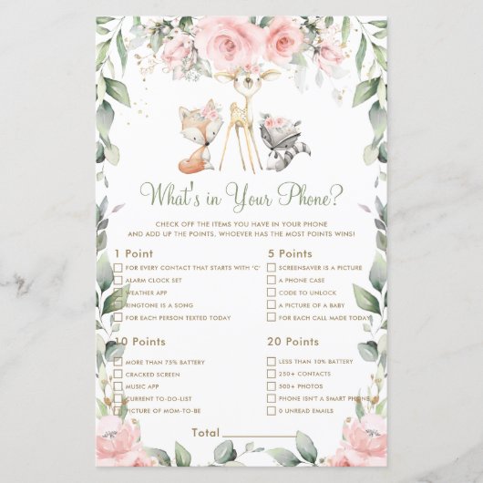 Woodland Animal Floral wat zit er in je telefoonsp (Voorkant)