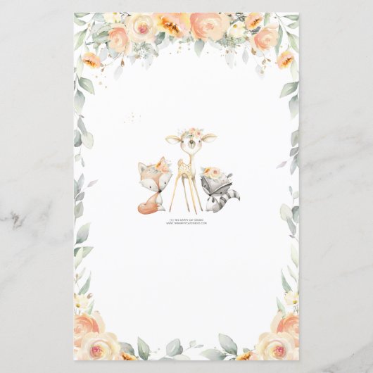 Woodland Animal Floral Well Wishes for Baby (Achterkant)