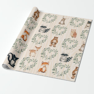 Woodland Animal Forest Baby Cadeaupapier