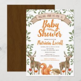 Woodland Animal Forest Baby shower Genderneutraal Kaart