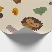 Woodland Animal Forest Beaver Wapping Paper Cadeaupapier (Hoek)
