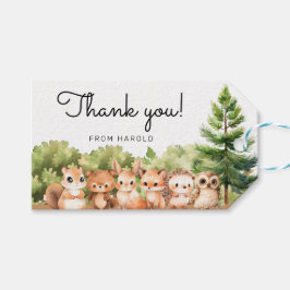 Woodland Animal Forest Vrienden Jongen Baby shower Cadeaulabel
