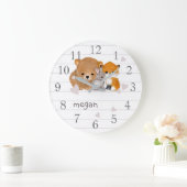Woodland Animal Fox Beer Bunny Wall Clock Grote Klok (Huis)