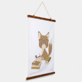 Woodland Animal Fox Reading Poster Hangend Wandkleed (Gebogen)