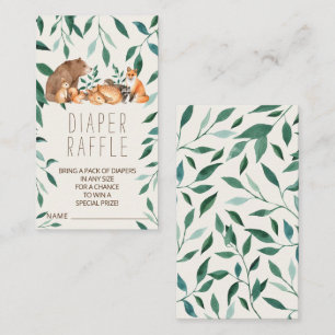 Woodland Animal Friends Diaper Raffle Enclosure Informatiekaartje