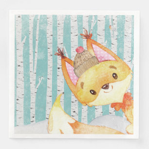 Woodland Animal Friends in Winter Forest-Fox Servet