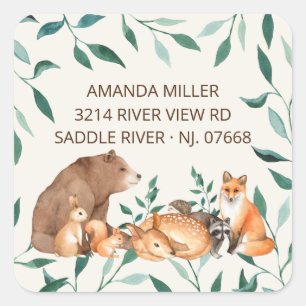 Woodland Animal Friends Return Address Label