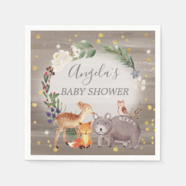 Woodland Animal Friends Sparkle Baby shower Servet