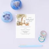 Woodland Animal Girl Budget Baby shower Uitnodigin Flyer (Enkel)