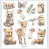 Woodland Animal Green Baby shower Sticker (Vel)